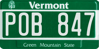 VT license plate POB847