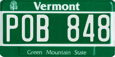 VT license plate POB848