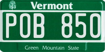 VT license plate POB850