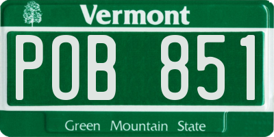 VT license plate POB851