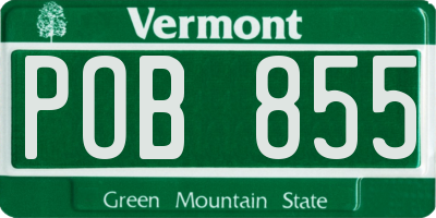 VT license plate POB855