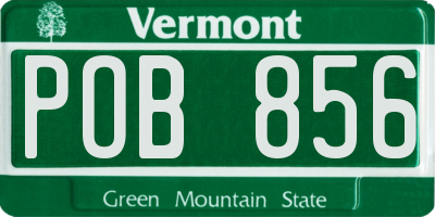 VT license plate POB856