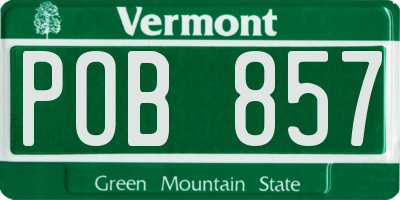 VT license plate POB857