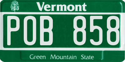 VT license plate POB858