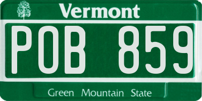 VT license plate POB859