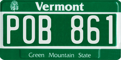 VT license plate POB861