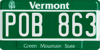 VT license plate POB863