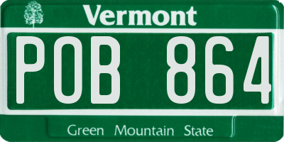 VT license plate POB864