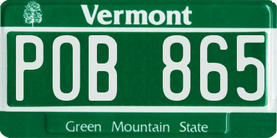 VT license plate POB865