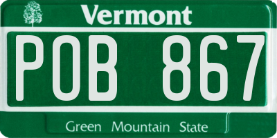 VT license plate POB867