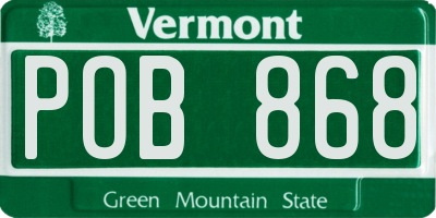 VT license plate POB868