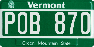 VT license plate POB870