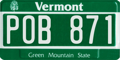 VT license plate POB871