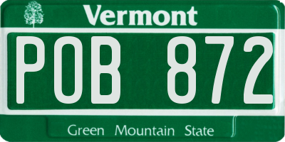 VT license plate POB872