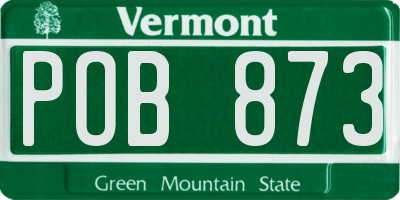 VT license plate POB873