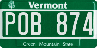 VT license plate POB874