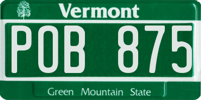 VT license plate POB875