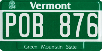 VT license plate POB876