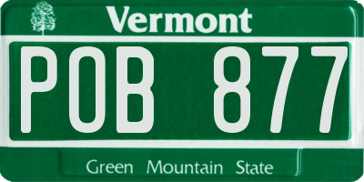 VT license plate POB877