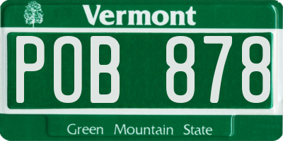 VT license plate POB878