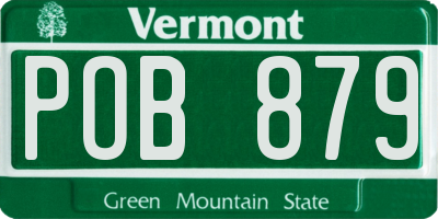 VT license plate POB879