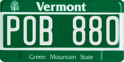 VT license plate POB880
