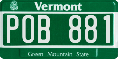 VT license plate POB881