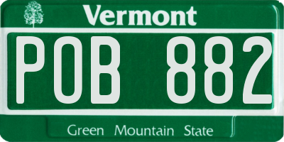 VT license plate POB882