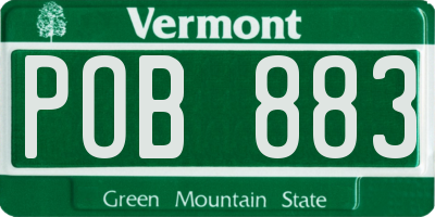 VT license plate POB883
