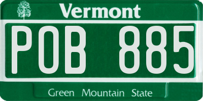 VT license plate POB885