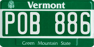 VT license plate POB886