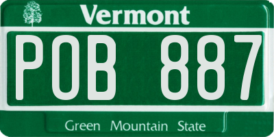 VT license plate POB887