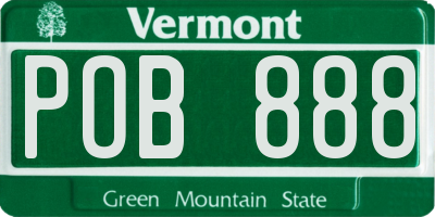 VT license plate POB888