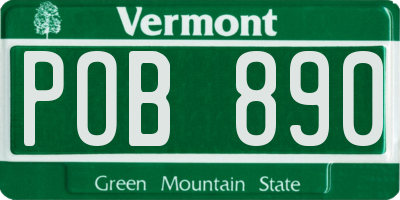 VT license plate POB890