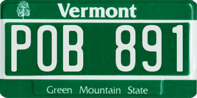 VT license plate POB891