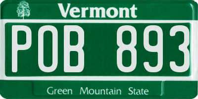 VT license plate POB893