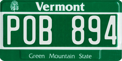 VT license plate POB894