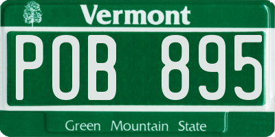 VT license plate POB895