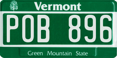 VT license plate POB896