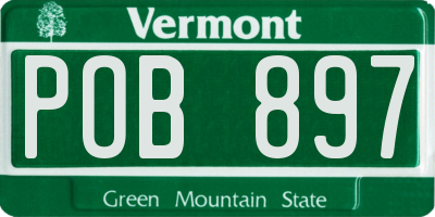 VT license plate POB897