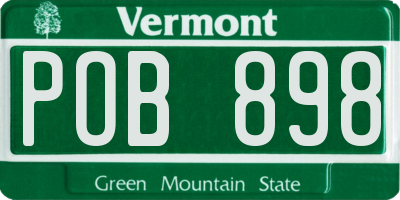 VT license plate POB898