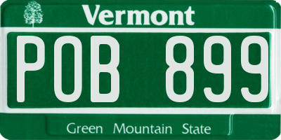VT license plate POB899