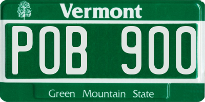 VT license plate POB900