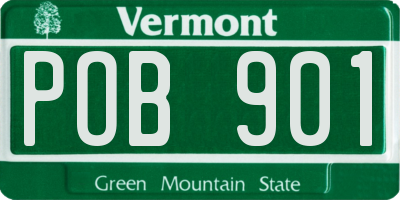 VT license plate POB901