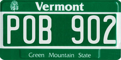 VT license plate POB902