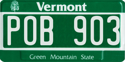 VT license plate POB903