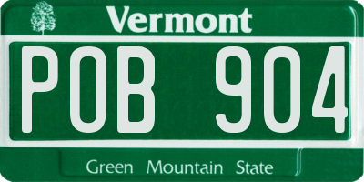 VT license plate POB904