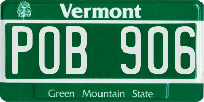 VT license plate POB906