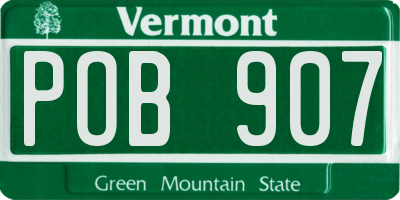 VT license plate POB907