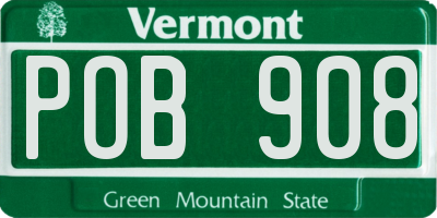 VT license plate POB908